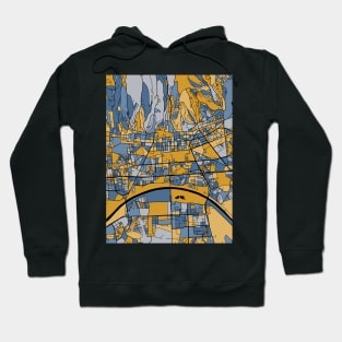 Zagreb Map Pattern in Blue & Gold Hoodie